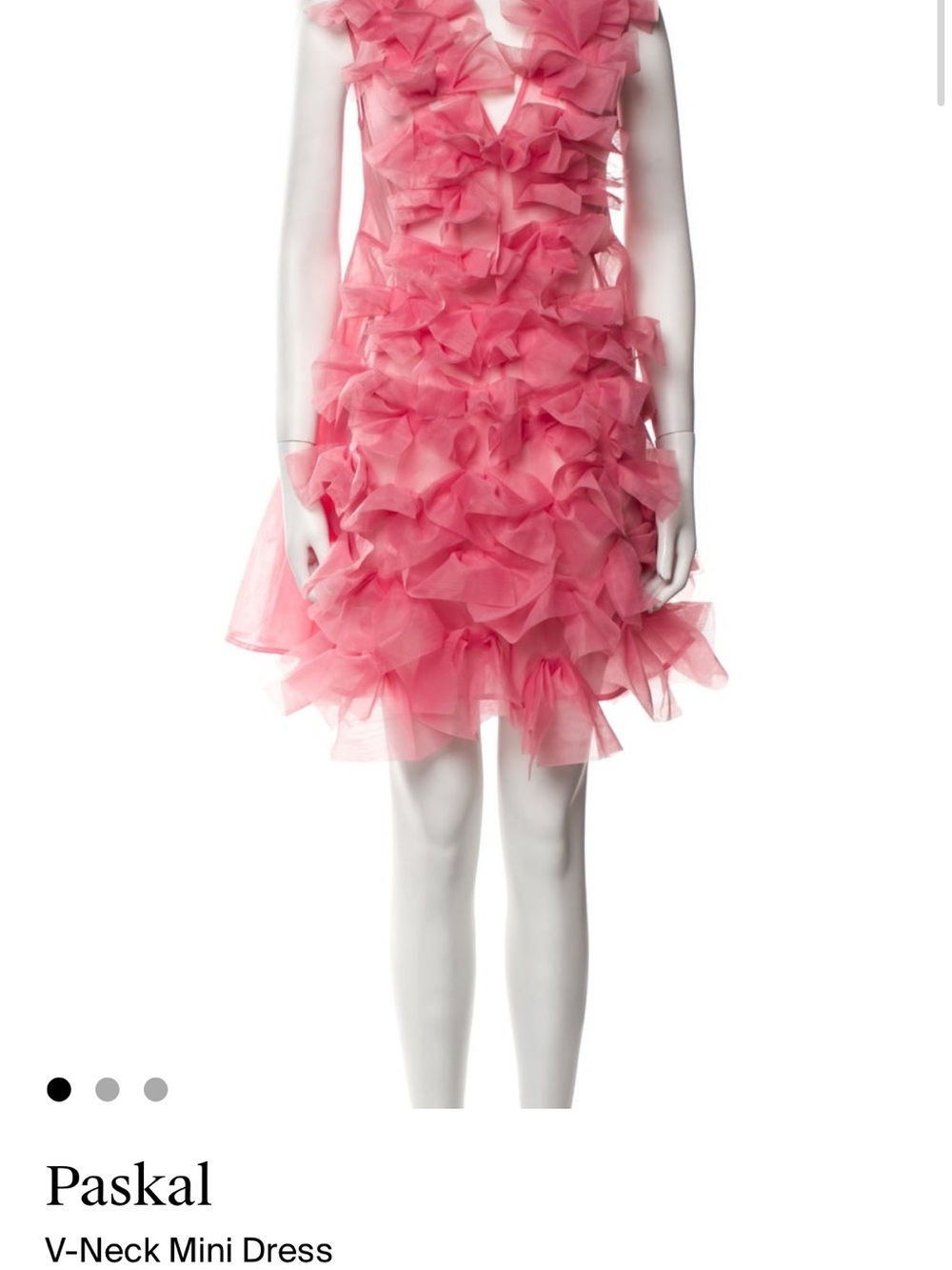 PASKAL Pink Ruffle V-Neck Mini Dress
